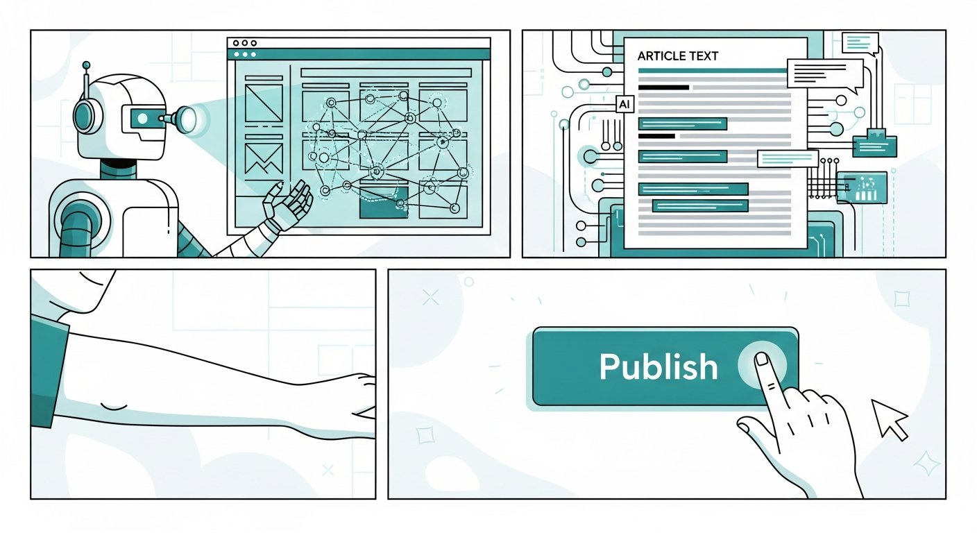 תהליך עבודה בשלושה שלבים: סריקה, יצירה, פרסום